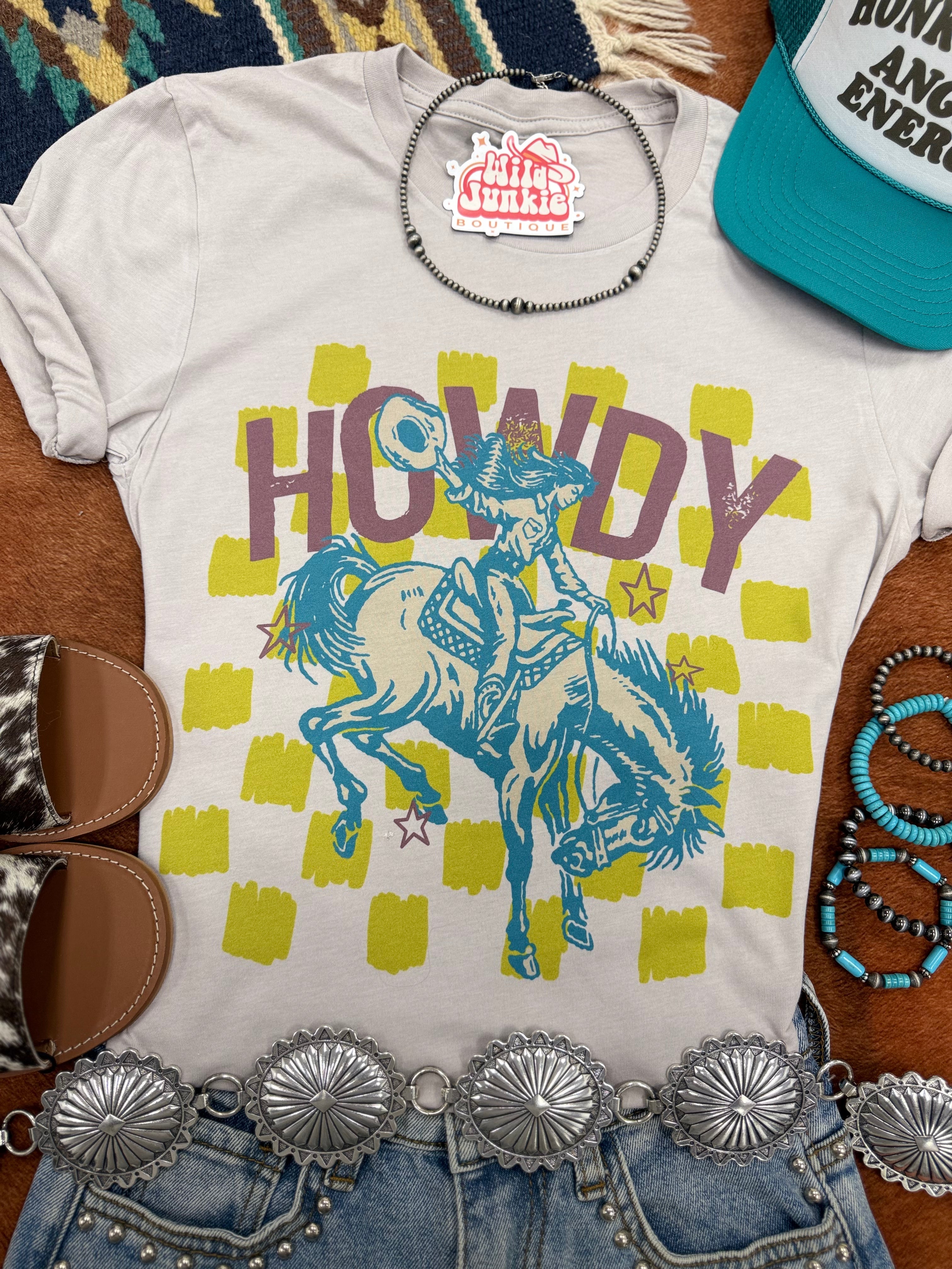 Wild Junkie Howdy Cowgirl Graphic Tee — graphic tees category context