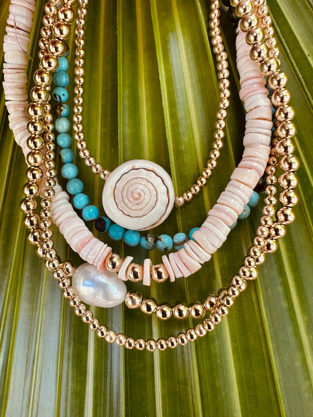 CanyonLeaf Dainty 14K Gold Filled + Sea Shell || Stretch Anklet or Bracelet — detail shot 7
