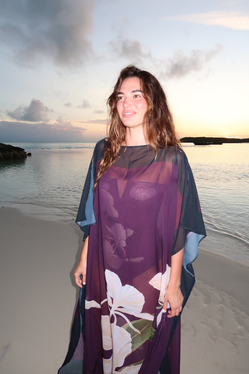 LA'AVANA Magenta Blossom Kimono — alternative angle