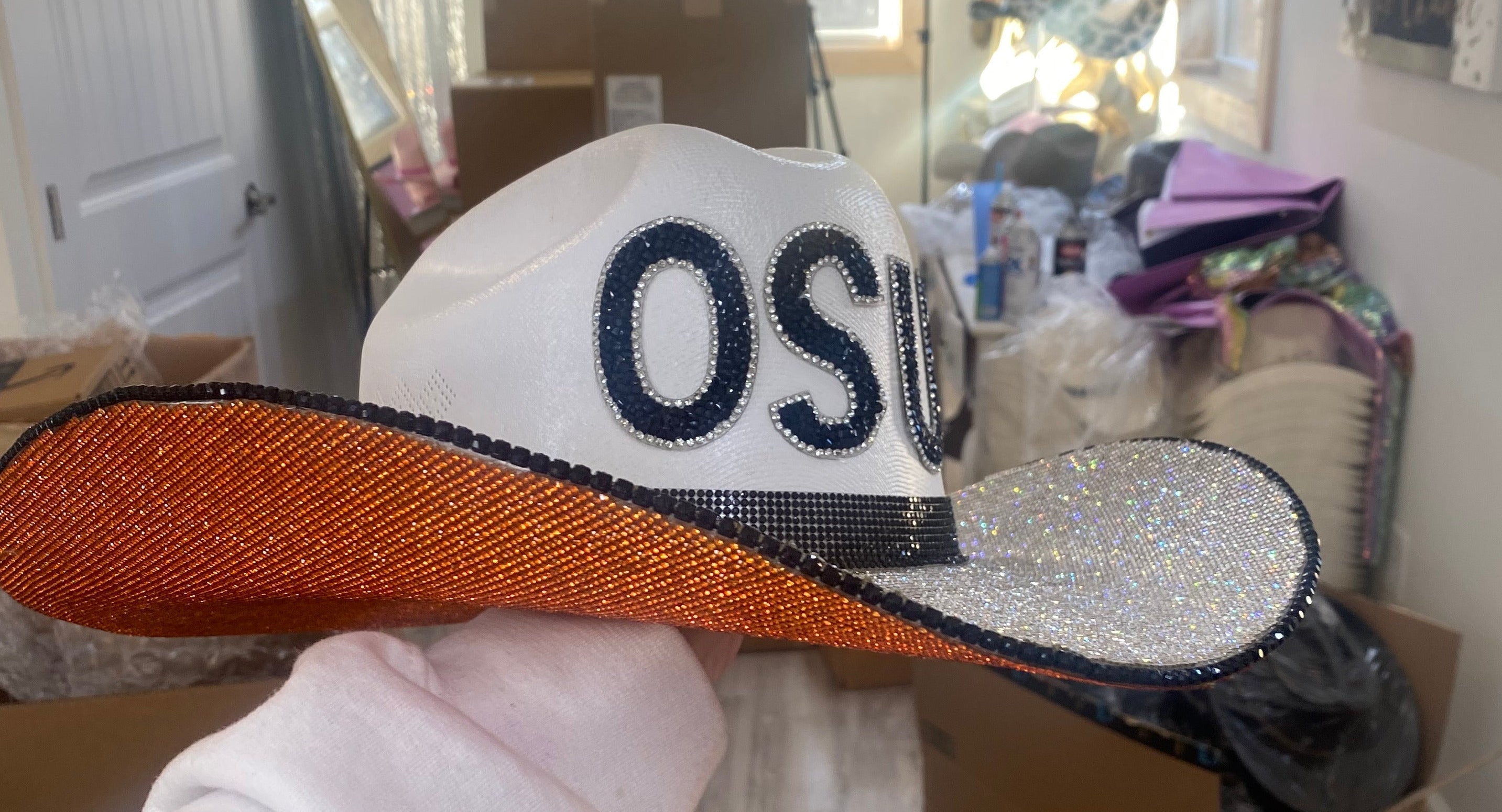 Rhinestone Cowgirl OSU Game Day Hat — lifestyle context