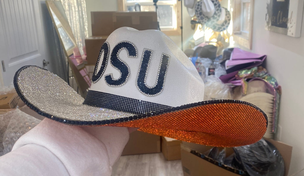 Rhinestone Cowgirl OSU Game Day Hat — side view