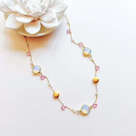 PARKEN JEWELRY Opalite Gold Bezel Chain