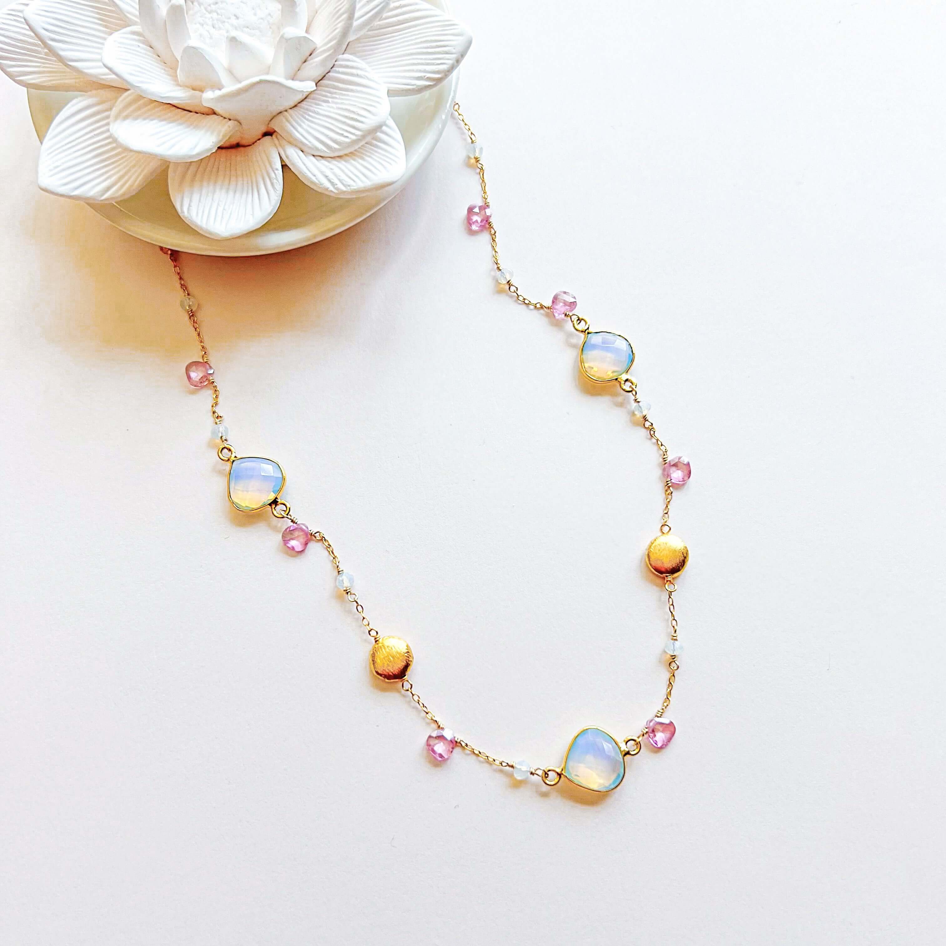 PARKEN JEWELRY PARKEN JEWELRY Opalite Gold Bezel Chain — main product shot