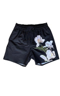 LA'AVANA Black Floral  swim trunk — main product shot