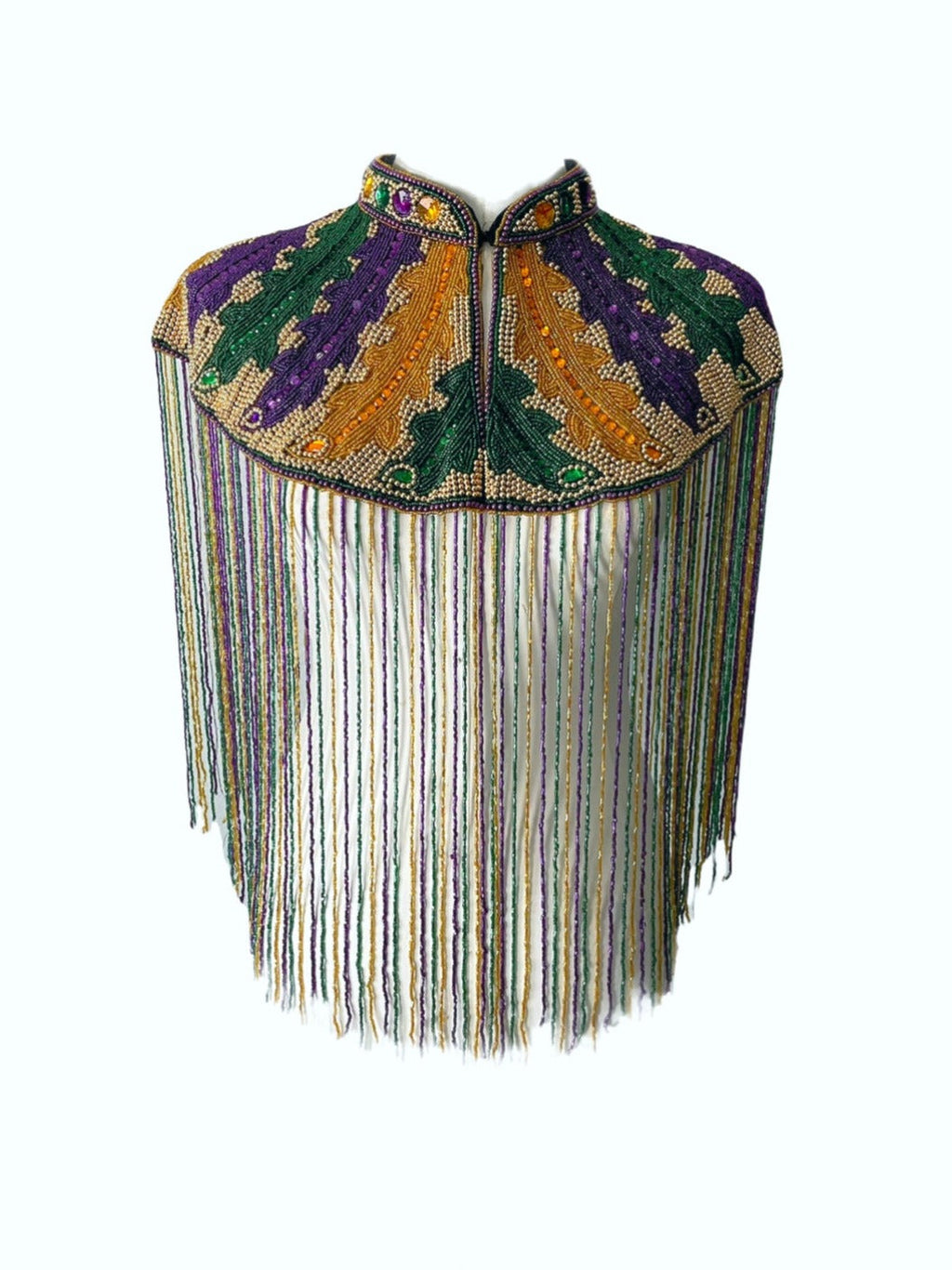 L'Jai Amor Big Chief Plume Cape — back view