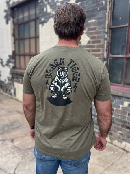 Black Tiger International Black Tiger Logo Tee Shirt — in-use context