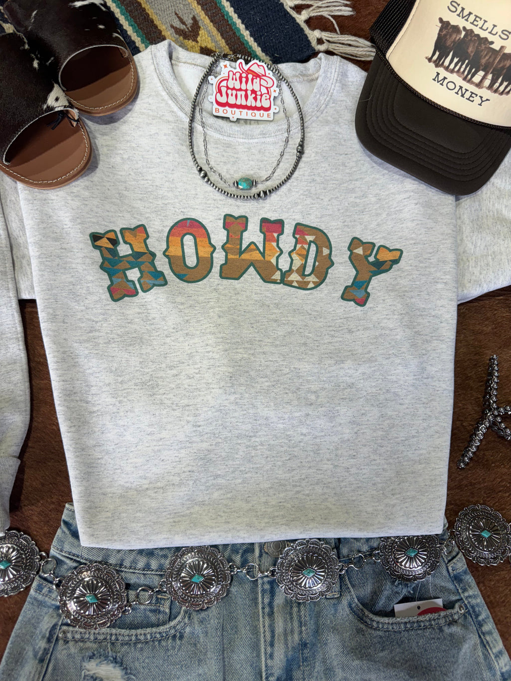 Wild Junkie Howdy Graphic Sweatshirt — back view