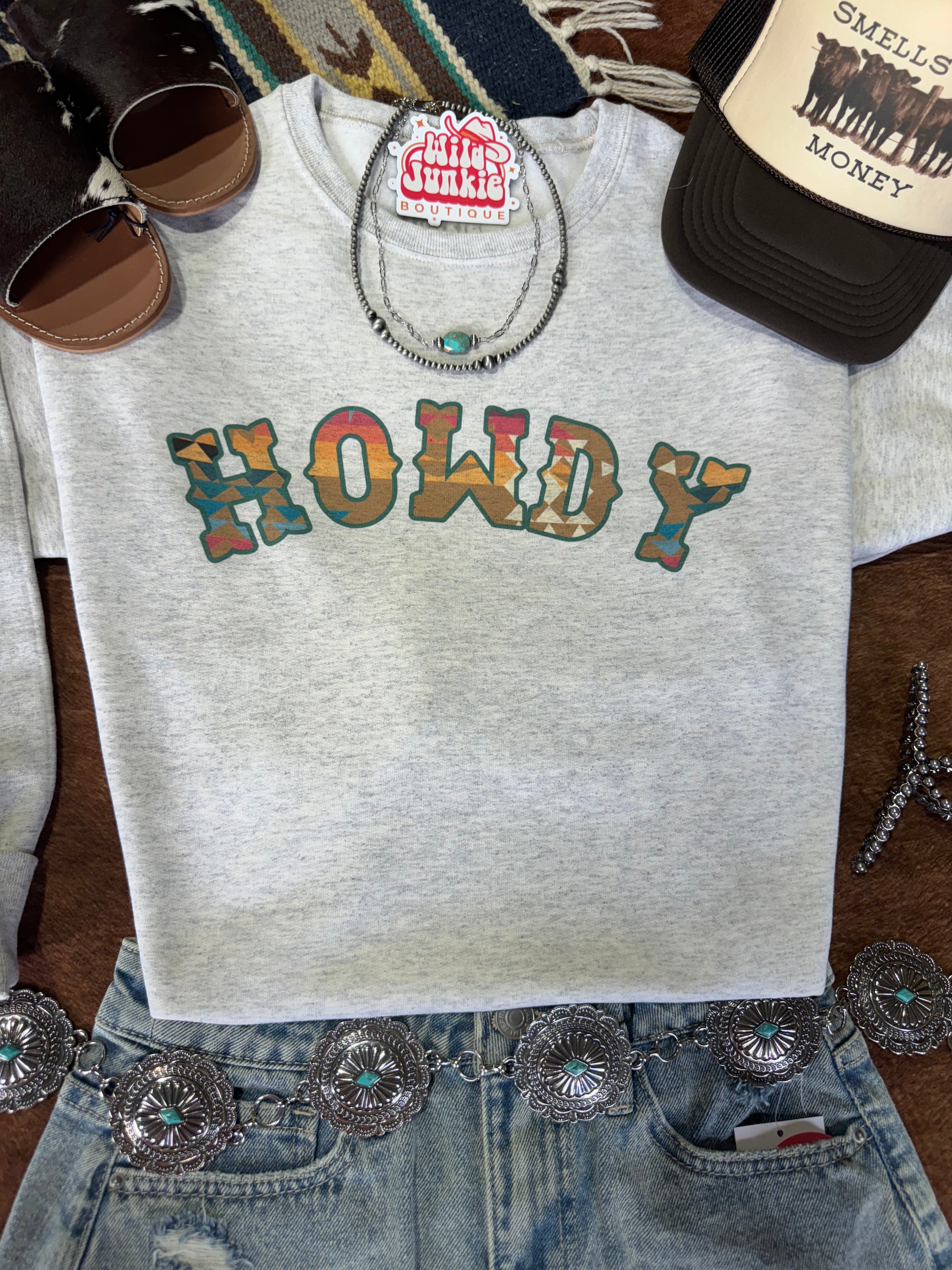Wild Junkie Howdy Graphic Sweatshirt — back view