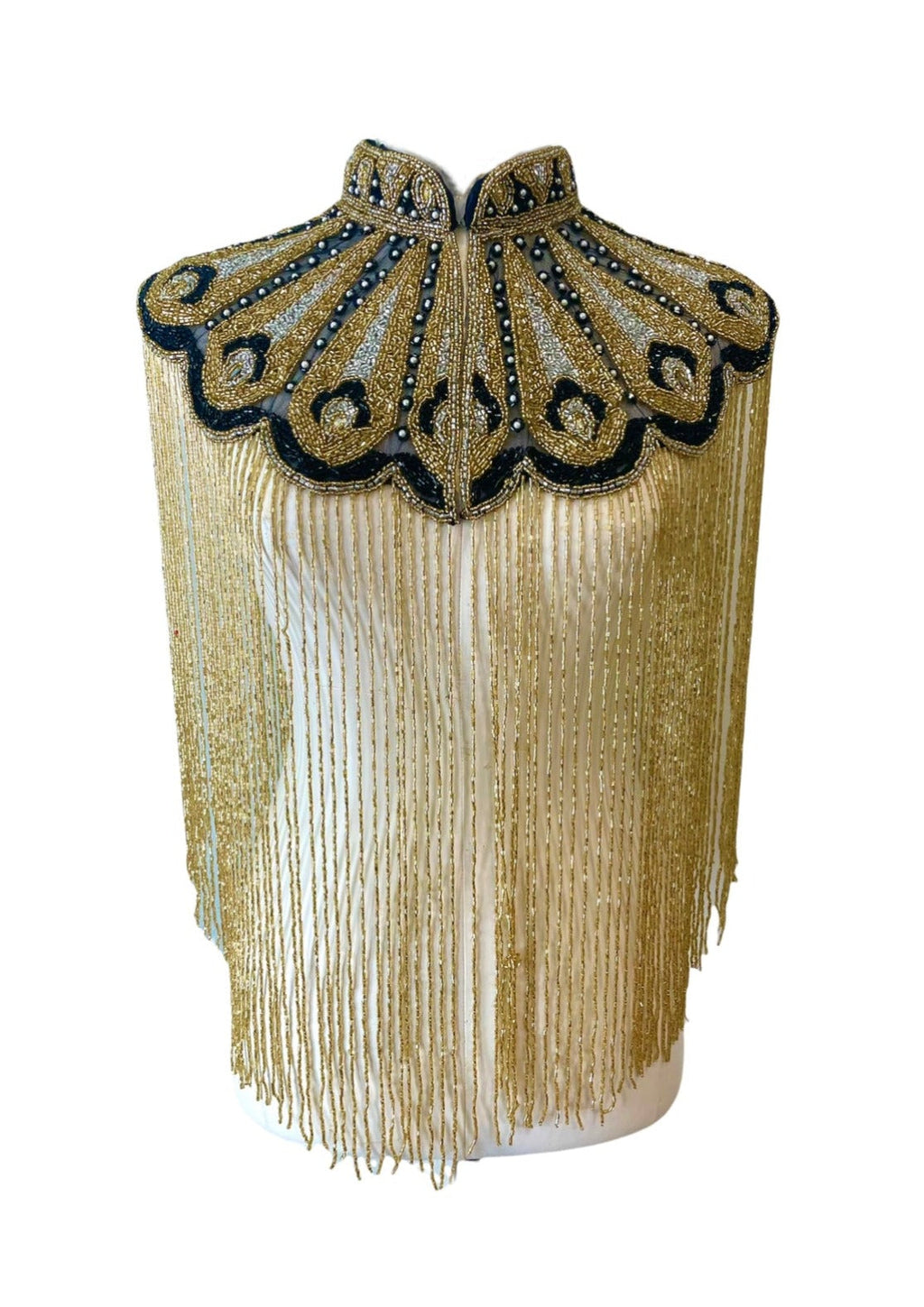 L'Jai Amor Gilded Fleur Cape — in-use photo