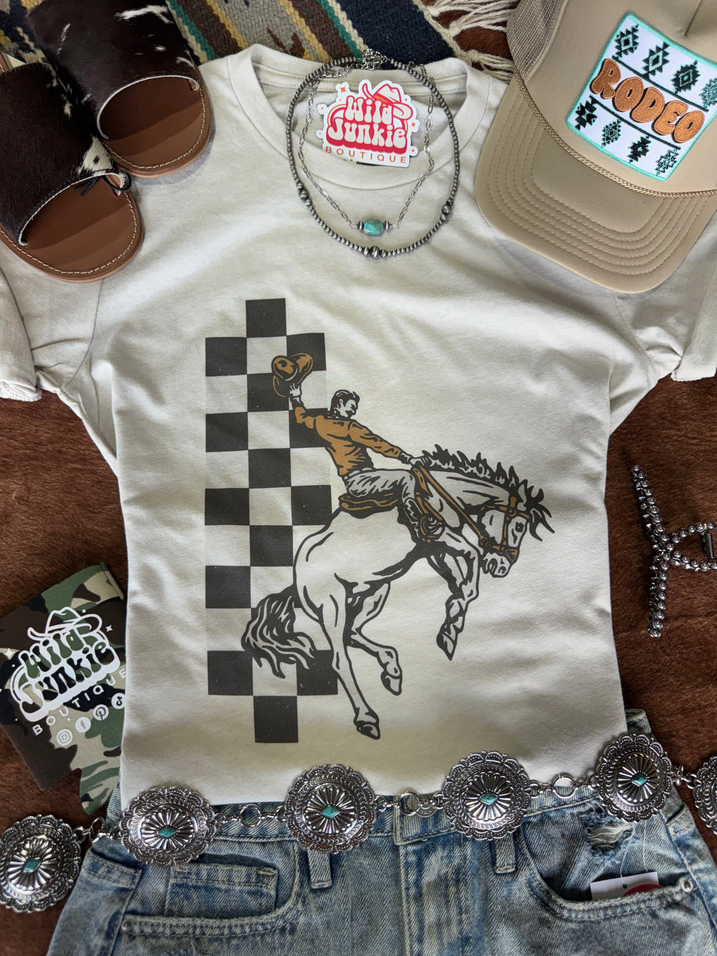 Wild Junkie Cowboy Rider Graphic Tee — side view