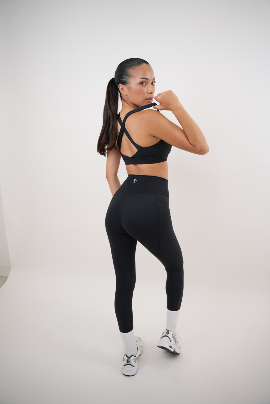 KIMITH BRAND I Am Glowing Black Quick Dry Butter Soft Legging — side view