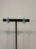 KADOU BOUTIQUE Handcrafted Turquoise and Mother of Pearl Stud Earrings — main product shot