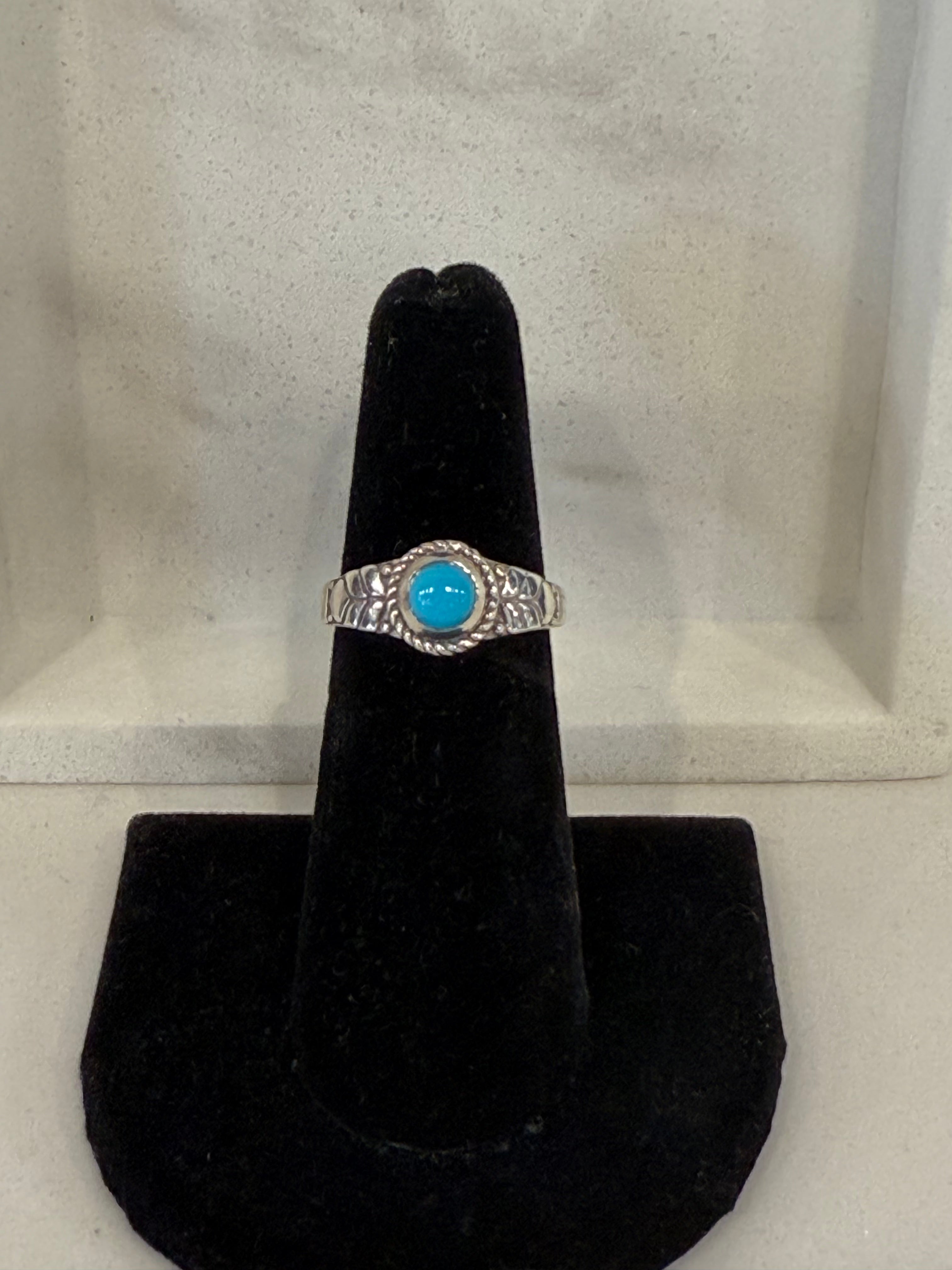 KADOU BOUTIQUE Handcrafted Kingman Turquoise and Silver Ring — main product shot