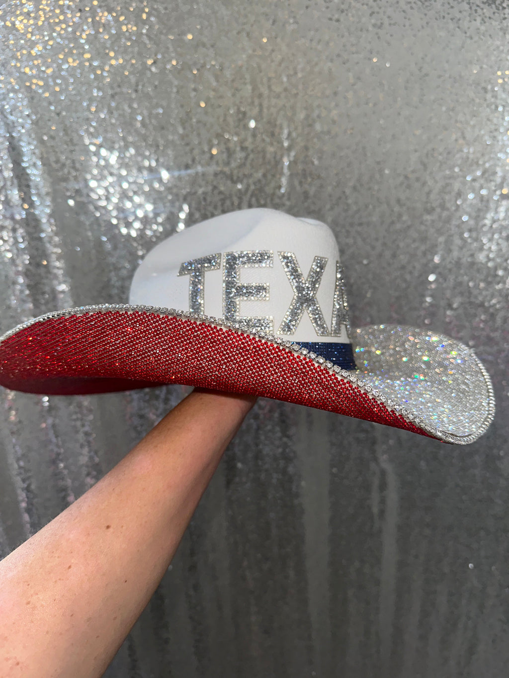 Rhinestone Cowgirl Texans Hat — side view