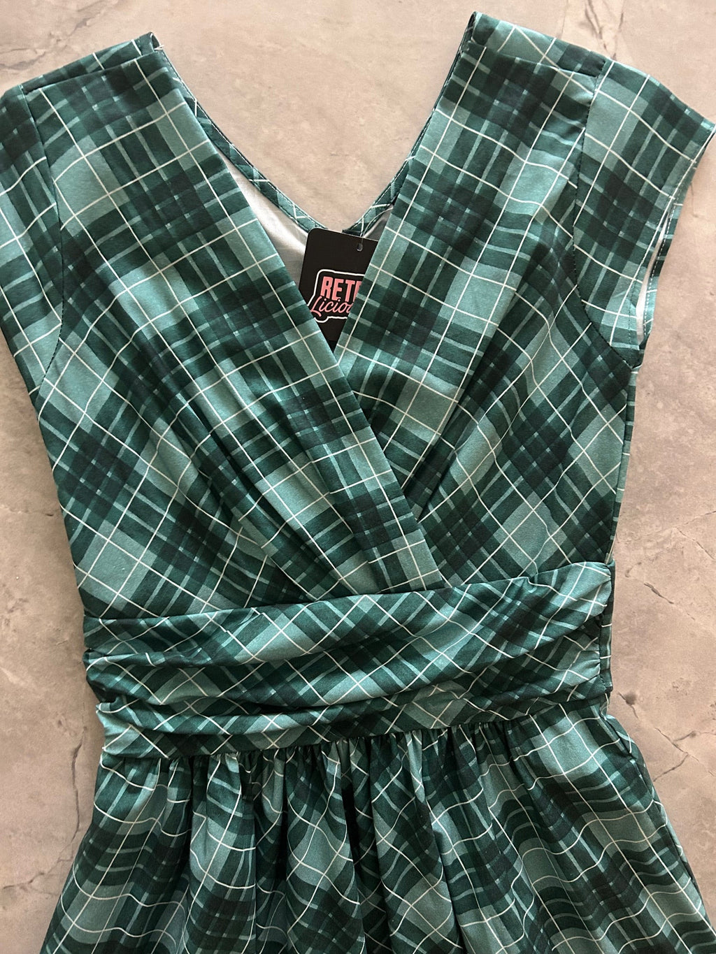 Green Plaid Greta Dress - 2X only, 1 left!