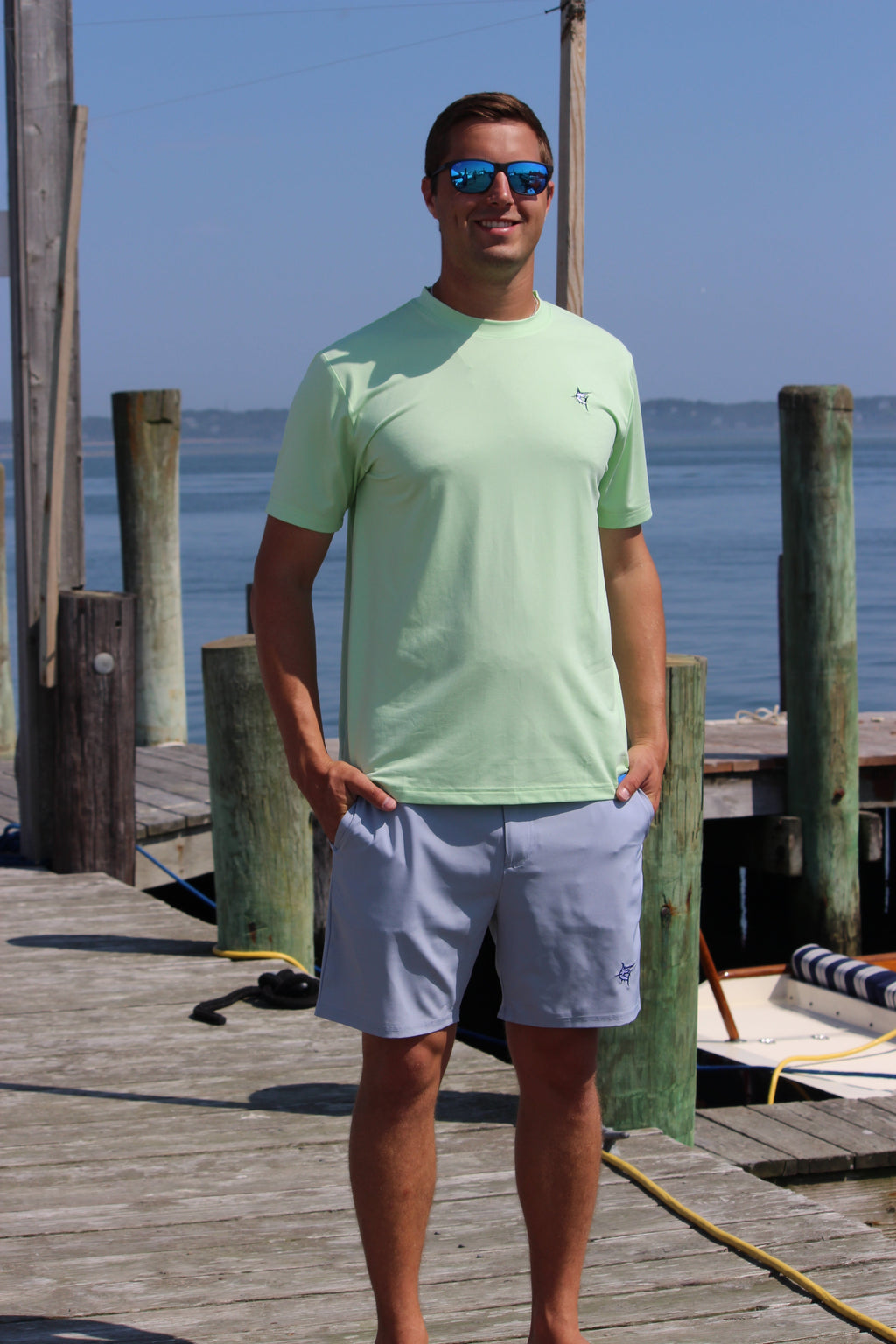 Dockside Performance Tee – White Water Life, view 4