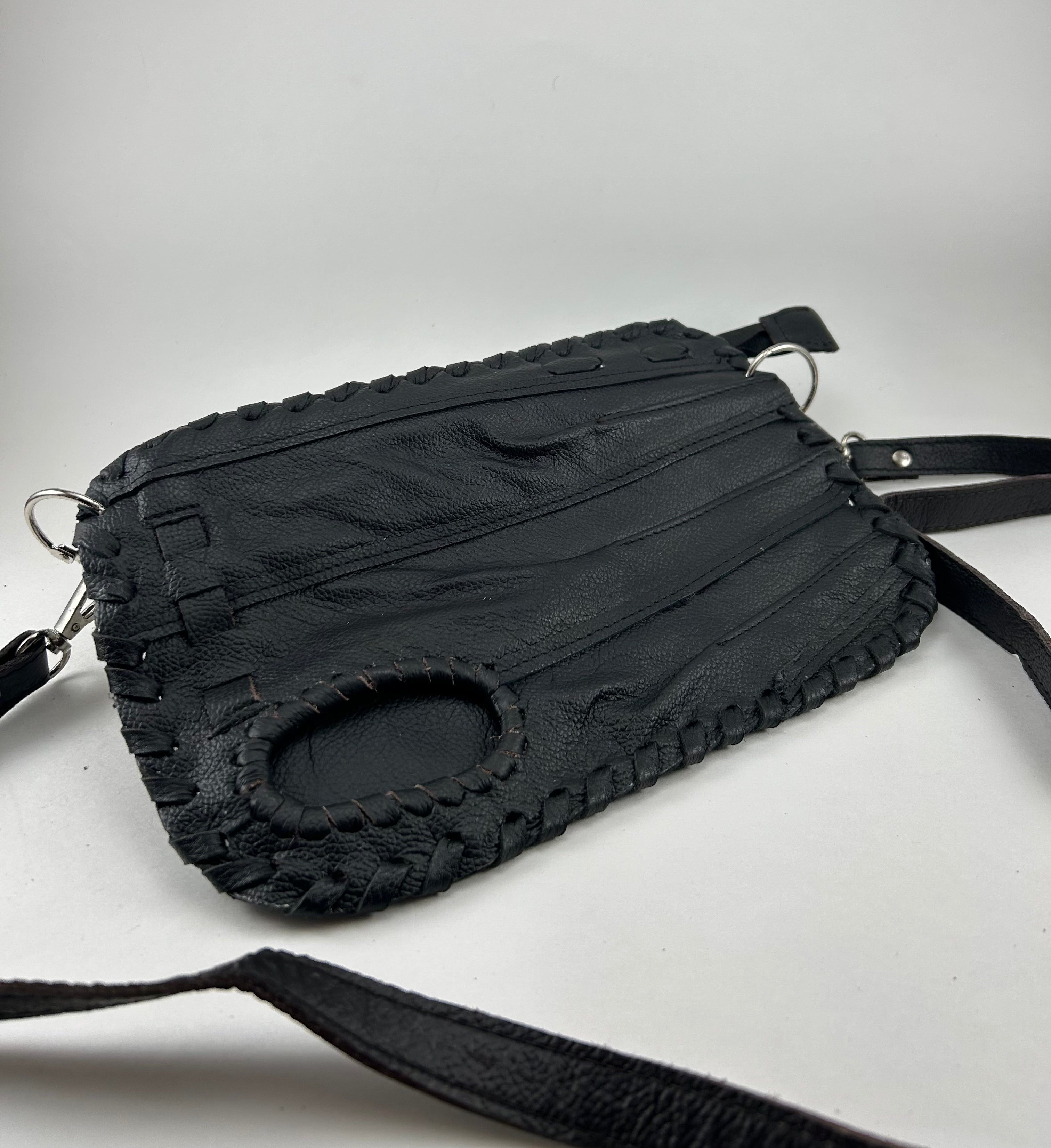 Whenitwasagame baseballglovewallets.com Black Finger Glove Purse - Blank No Patch — lifestyle context