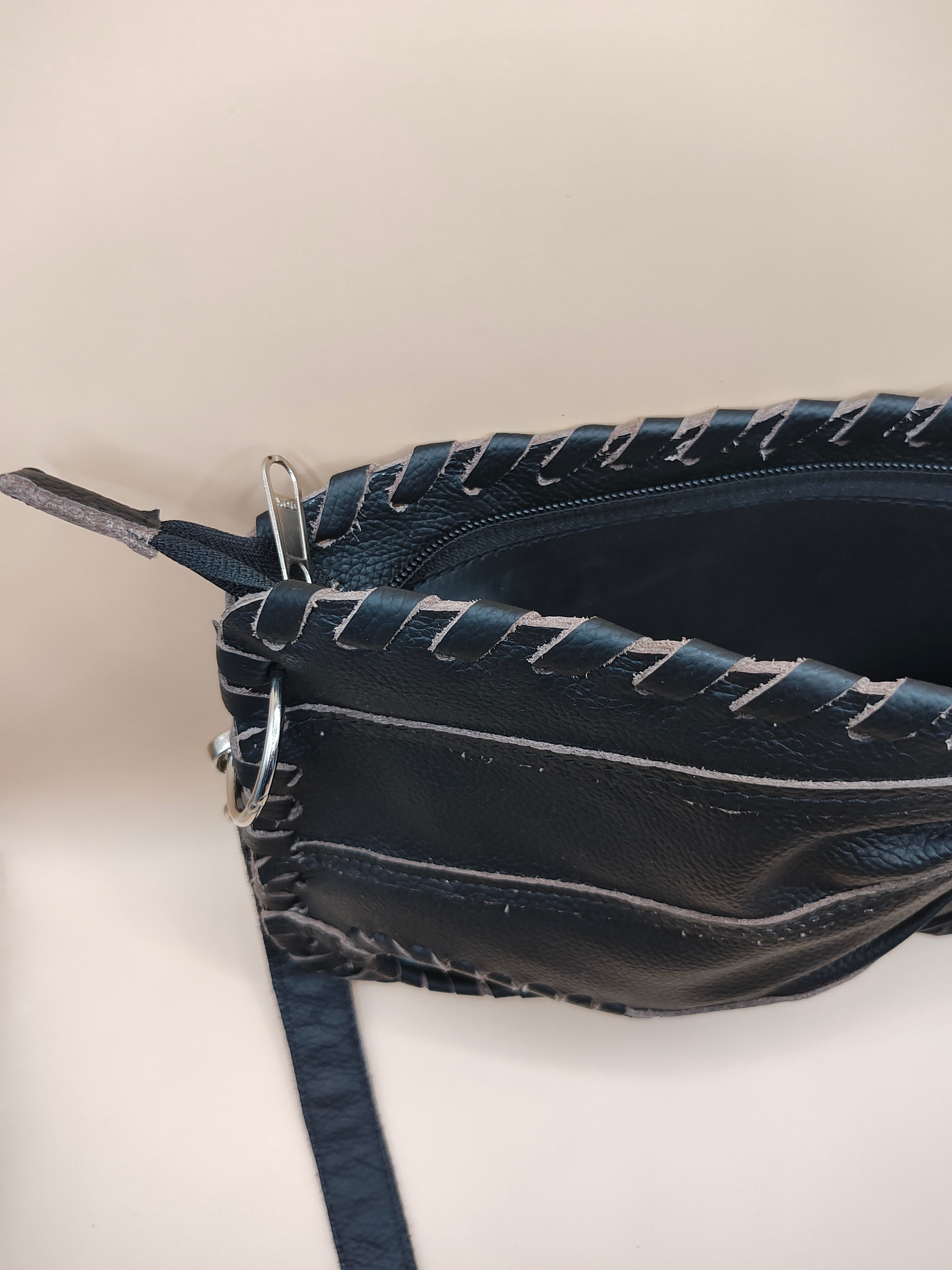 Whenitwasagame baseballglovewallets.com Black Finger Glove Purse - Blank No Patch — in-use photo