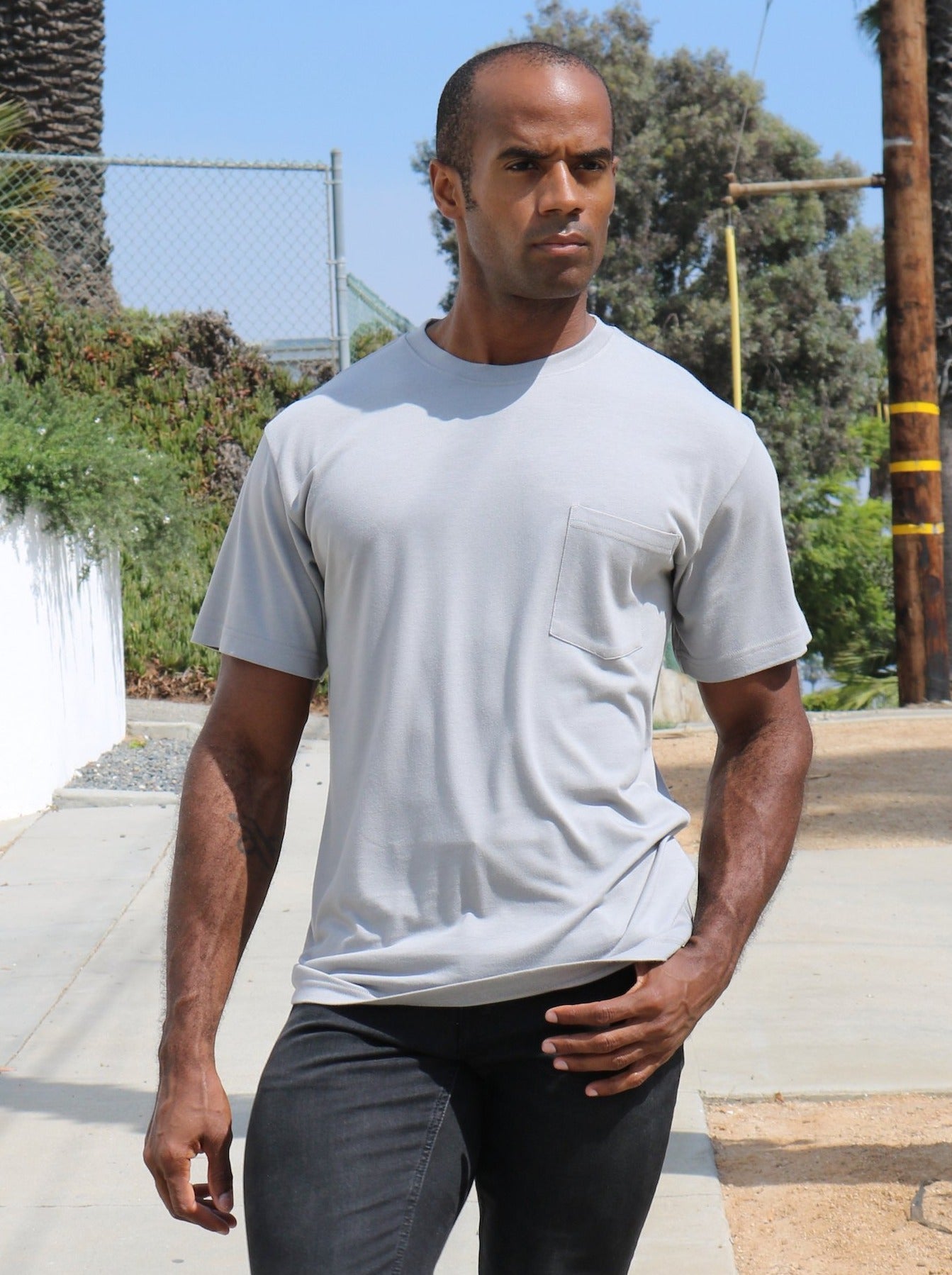 Spun Bamboo Men's Bamboo Viscose/Organic Cotton Pocket T-Shirt — alternative angle