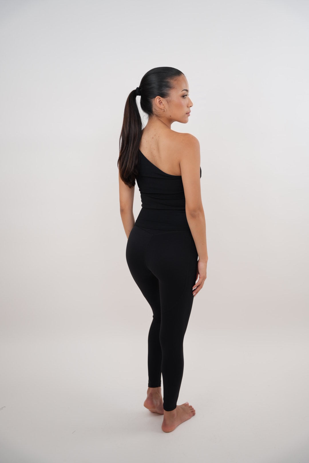 KIMITH BRAND I Am Wealthy Black Comfort Stretch Legging — back view