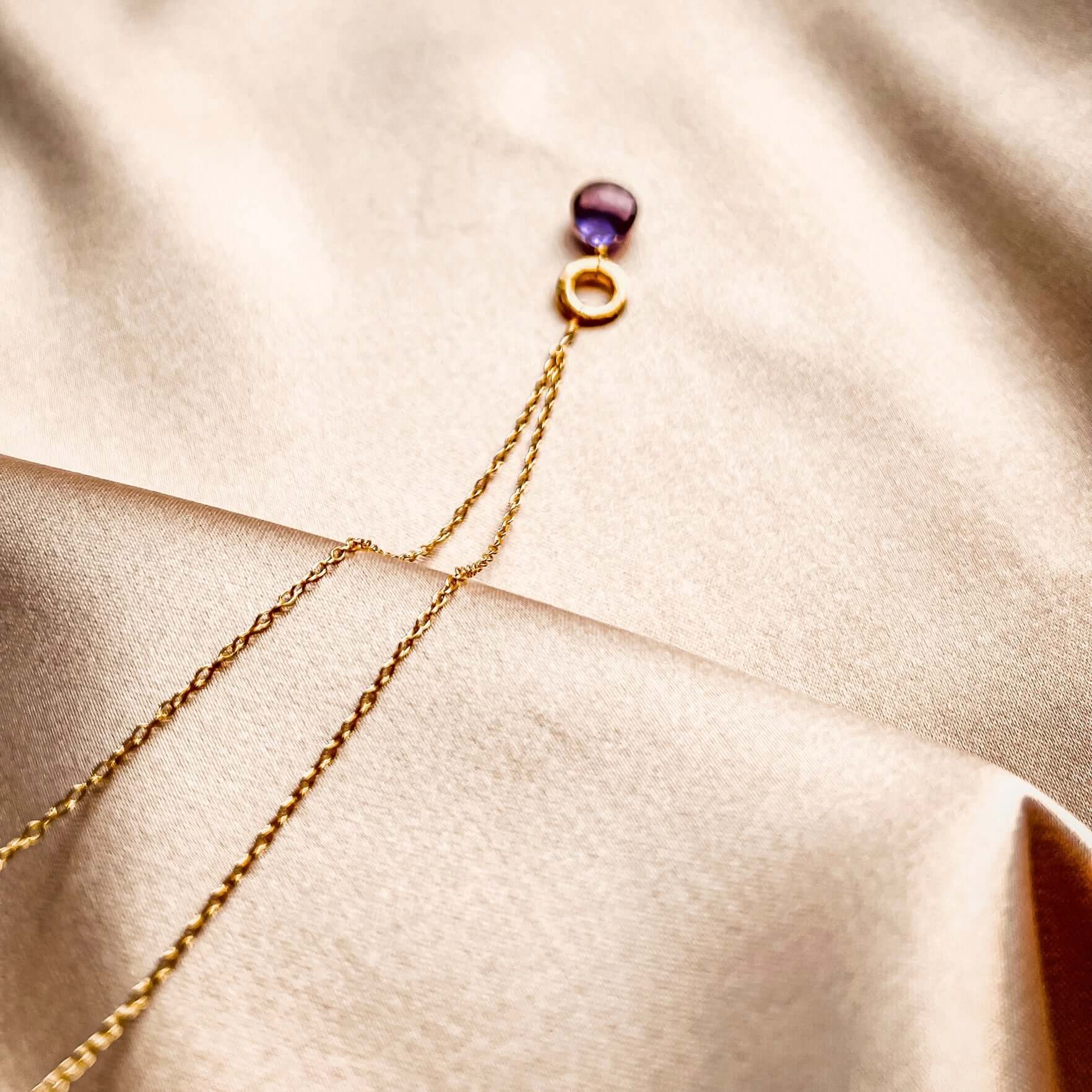 PARKEN JEWELRY Amethyst Mini Layering Necklace — detail close-up