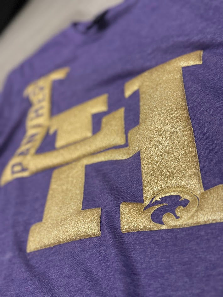 A Blessed Texas Mess Boutique Custom Puff Print Local School Sweatshirt, Embossed Glitter Puff Spirit Wear… — detail shot 6