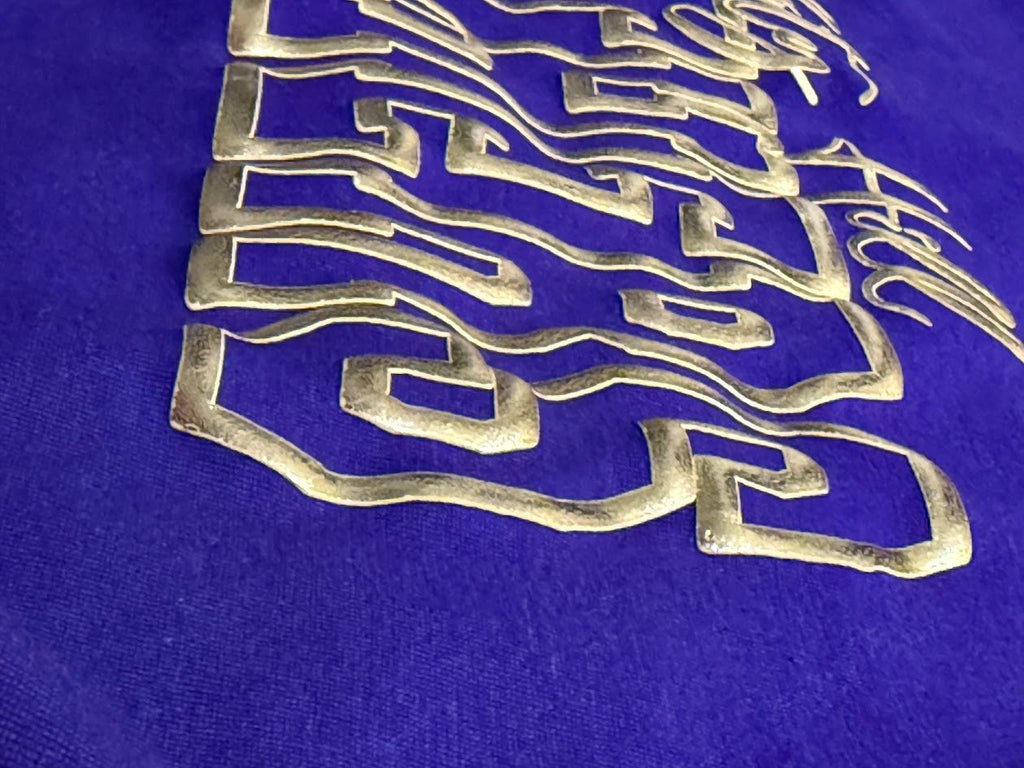 A Blessed Texas Mess Boutique Custom Puff Print Local School Sweatshirt, Embossed Glitter Puff Spirit Wear… — A Blessed Texas Mess Boutique branding close-up