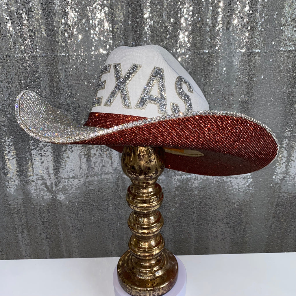 Rhinestone Cowgirl Texas Longhorns Hat — detail close-up