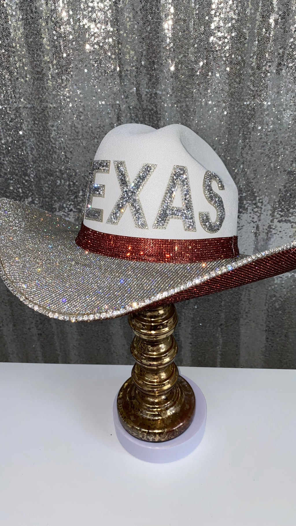 Rhinestone Cowgirl Texas Longhorns Hat — back view