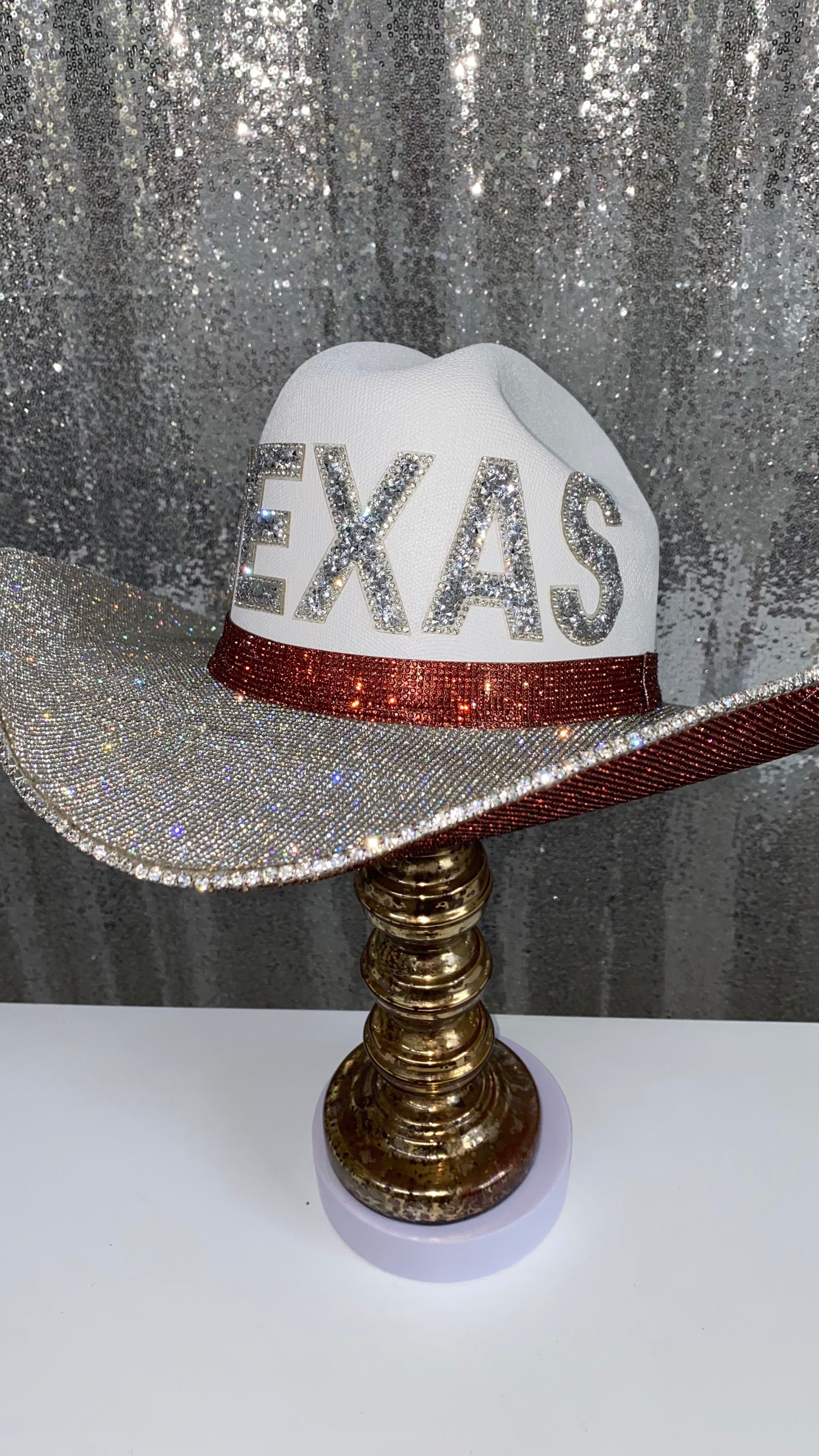 Rhinestone Cowgirl Texas Longhorns Hat — back view