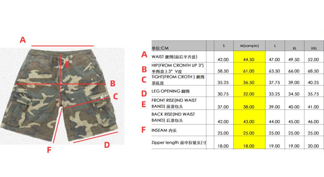 ProjectCapri PC Camo Shorts — side view