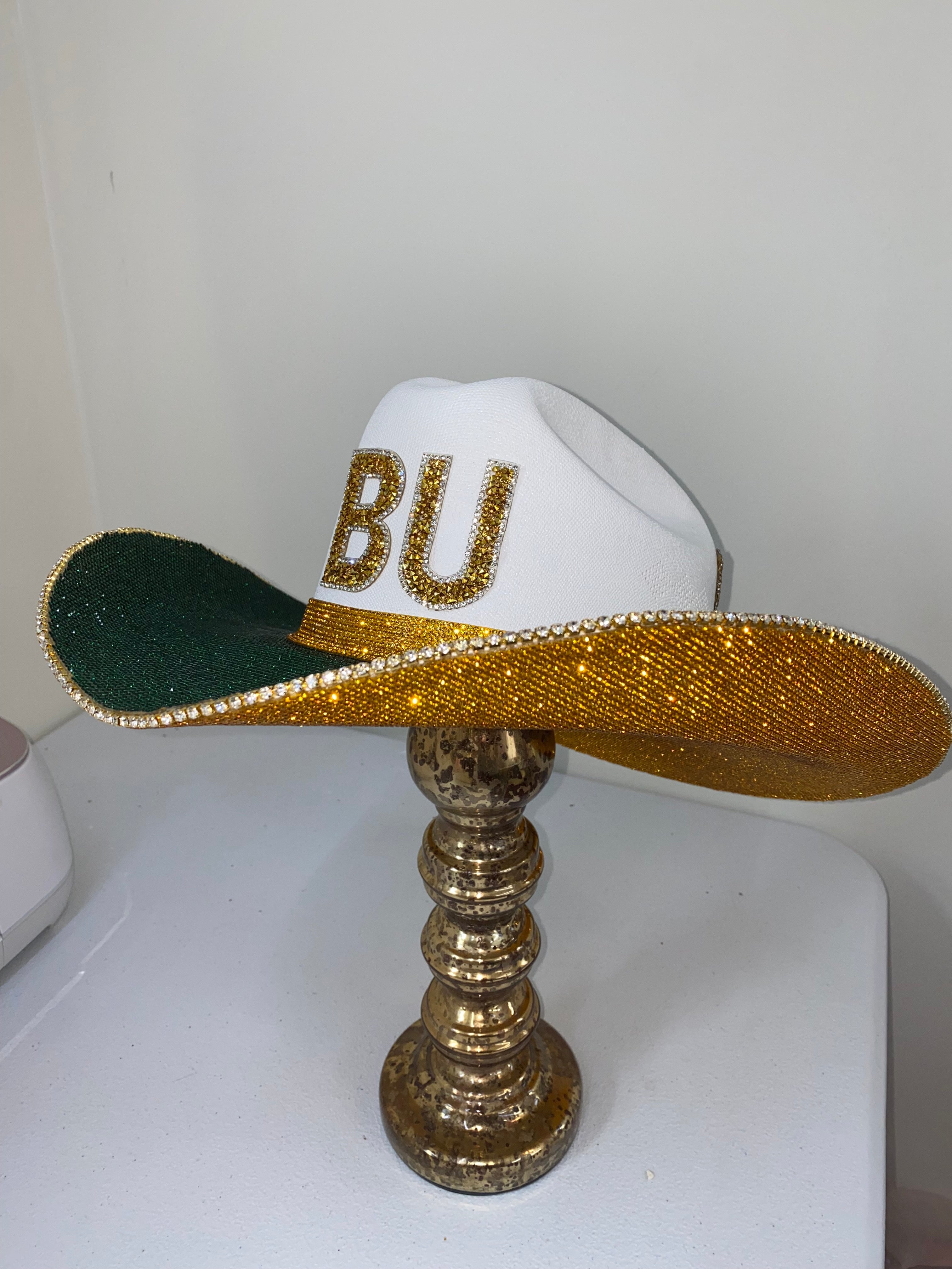 Rhinestone Cowgirl Baylor University Hat — detail close-up