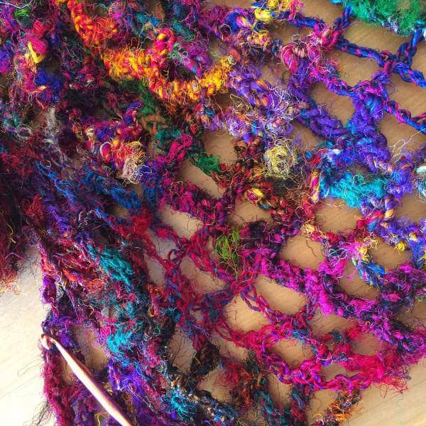 Darn Good Yarn Darn Good Yarn QuadraMesh Easy Crochet Shawl Kit — detail shot 8