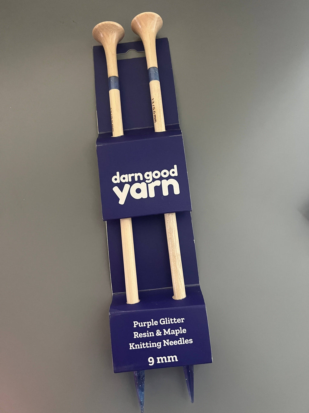 Darn Good Yarn Purple Glitter Resin & Maple Knitting Needles — detail shot 6