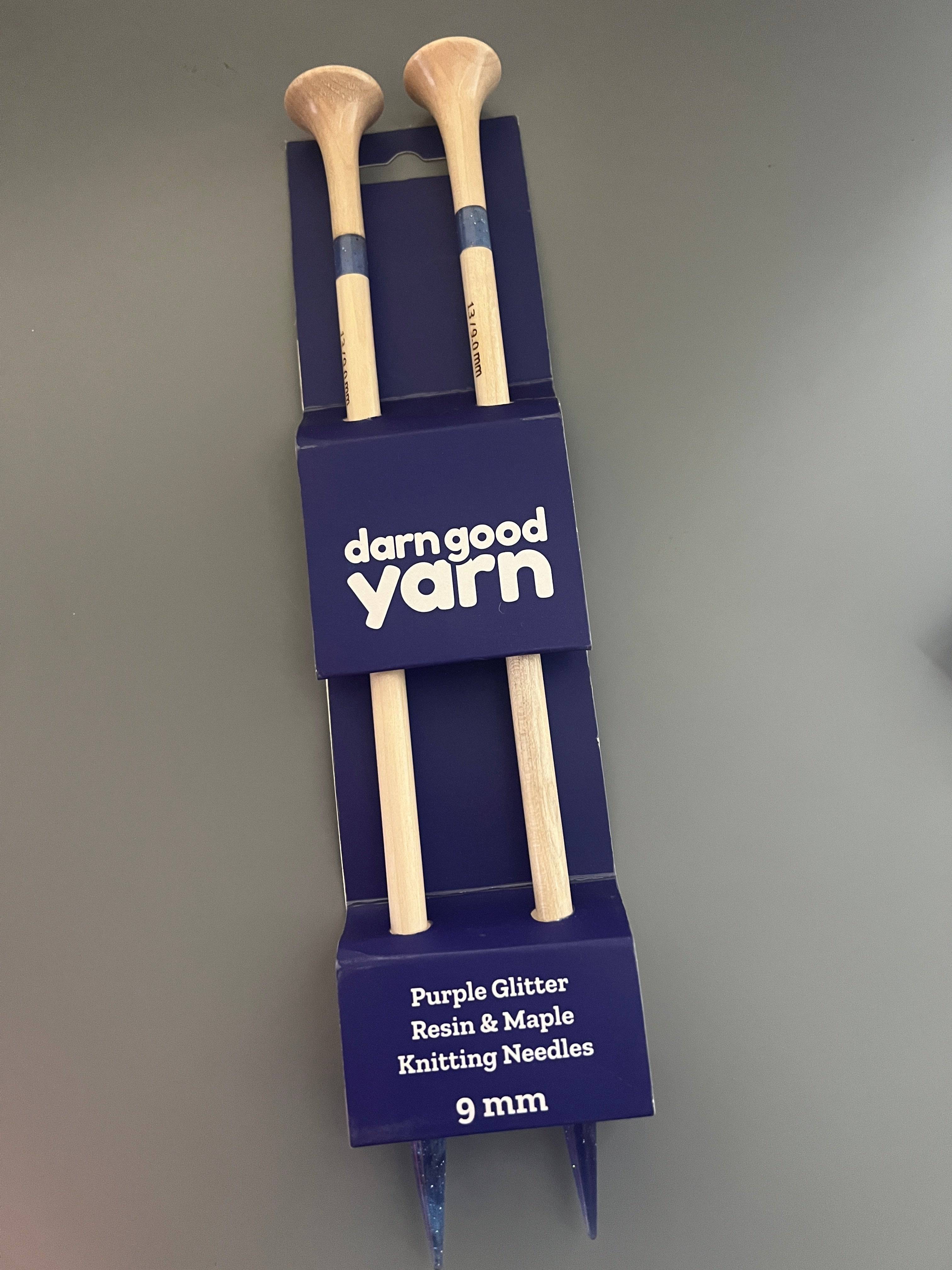 Darn Good Yarn Purple Glitter Resin & Maple Knitting Needles — detail shot 6