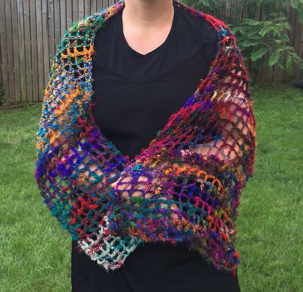 Darn Good Yarn Darn Good Yarn QuadraMesh Easy Crochet Shawl Kit — detail shot 7