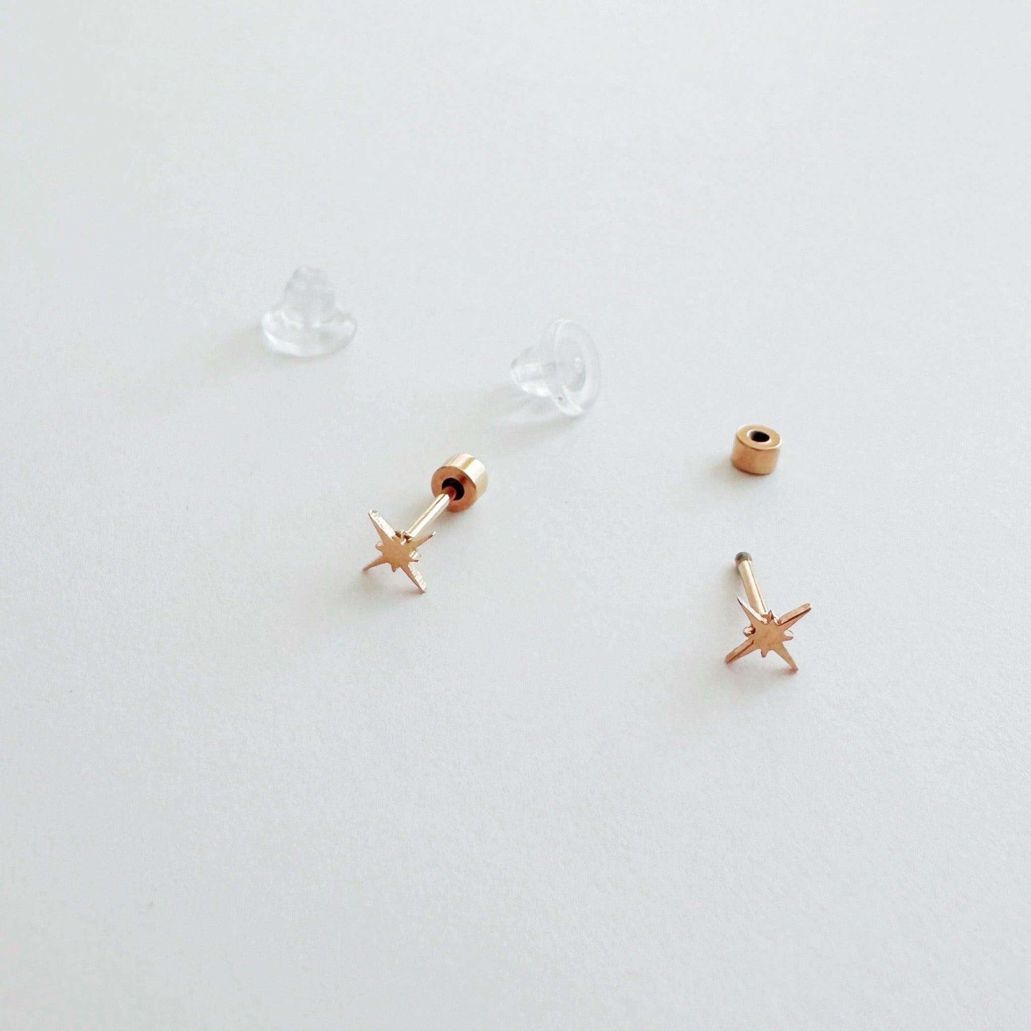 Flat Back- Teeniest Tiniest Wish Upon A Star Earring Studs – Plant Dosage LLC, view 5