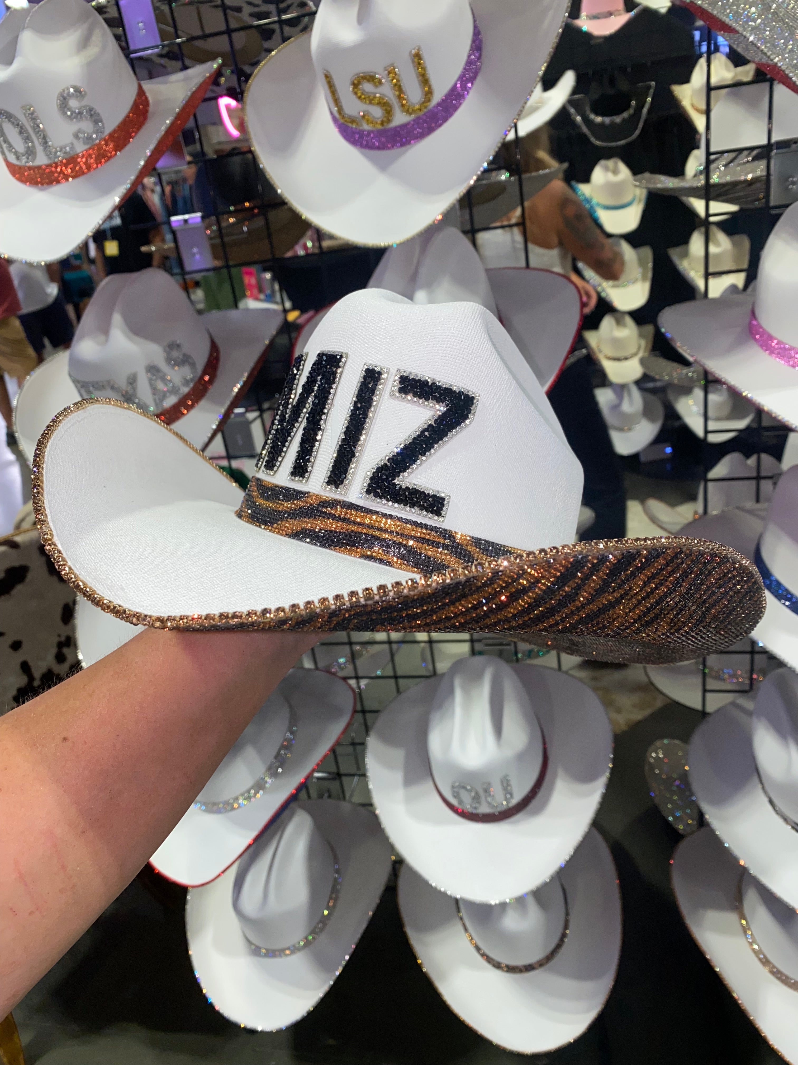 Rhinestone Cowgirl Mizzou Hat — detail close-up