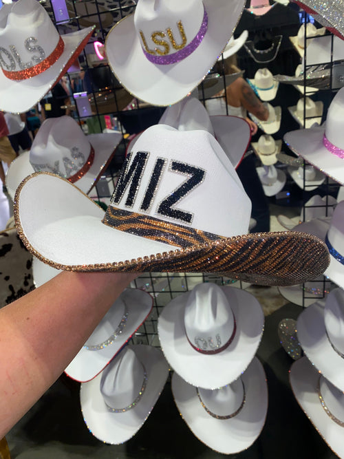 Rhinestone Cowgirl Mizzou Hat — detail close-up