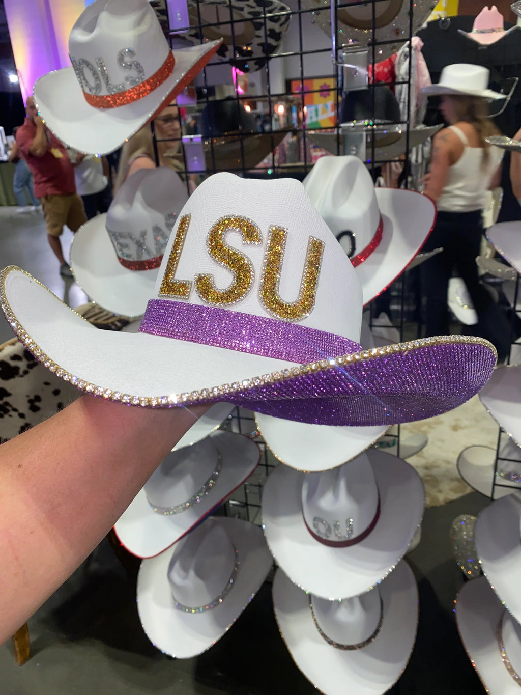 Rhinestone Cowgirl LSU HAT — lifestyle context