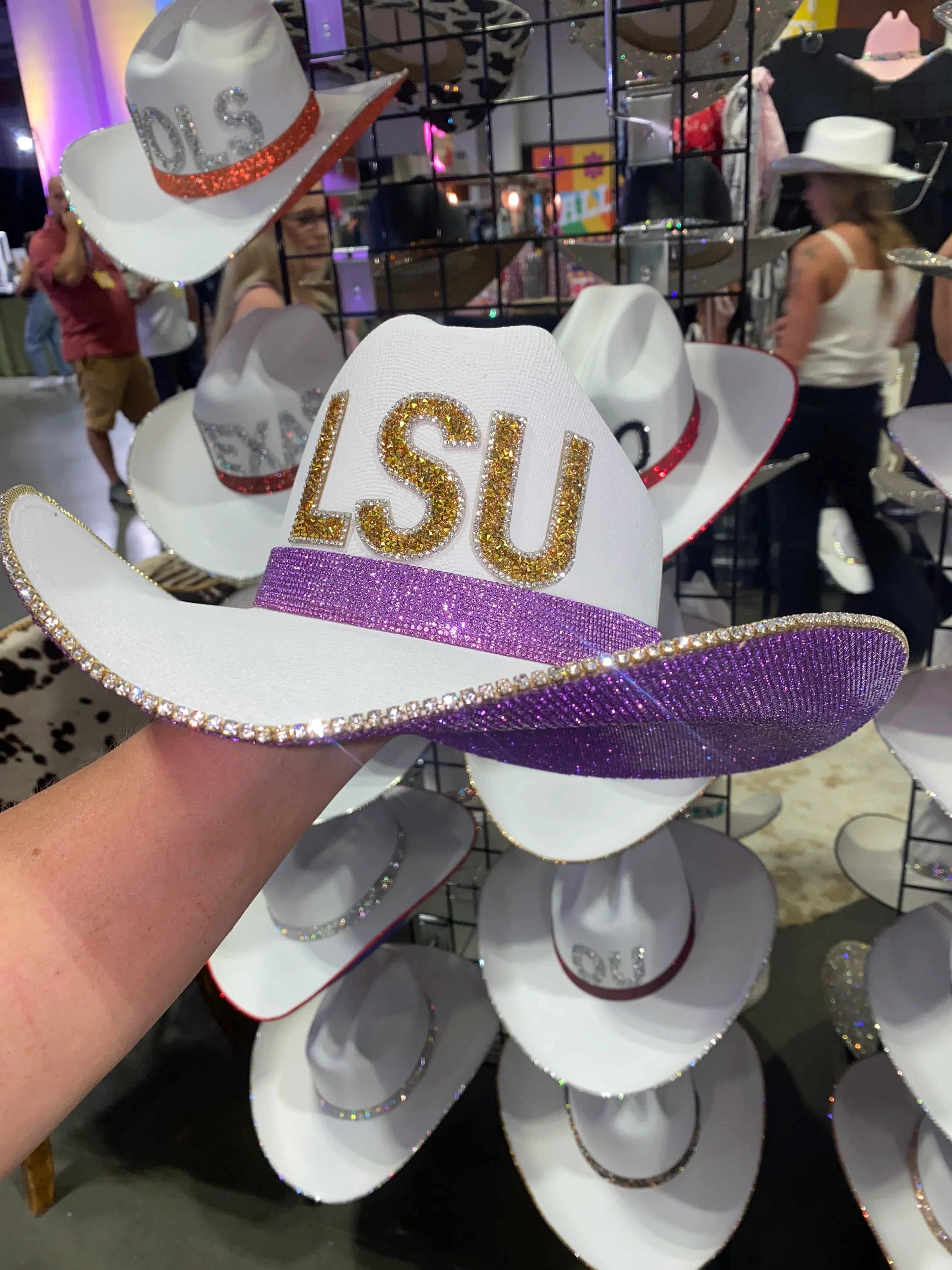 Rhinestone Cowgirl LSU HAT — lifestyle context