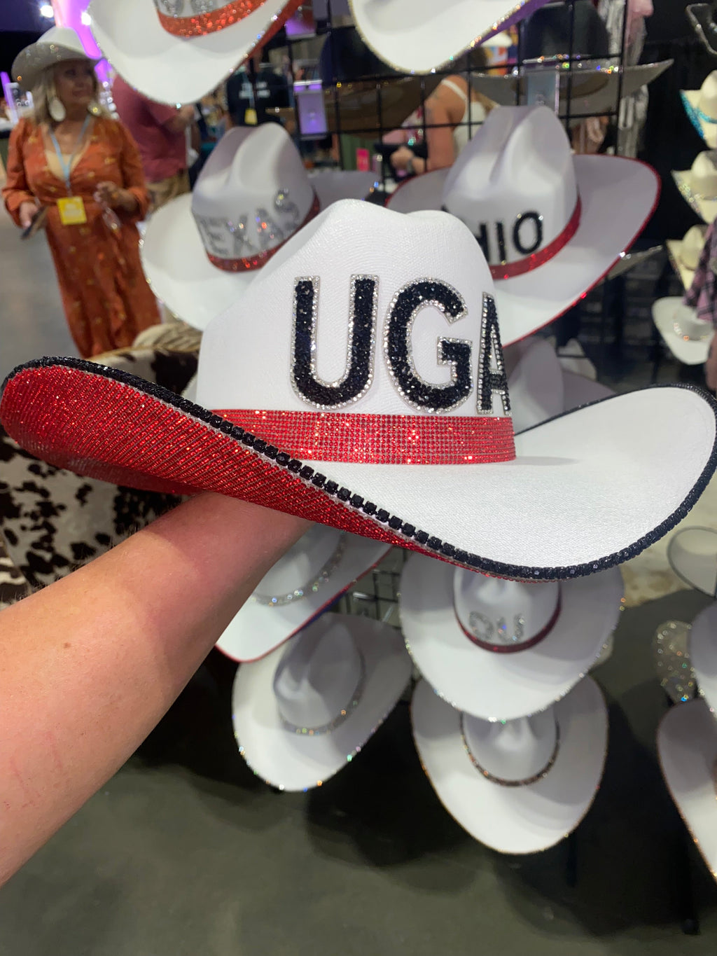 Rhinestone Cowgirl UGA Hat — detail close-up