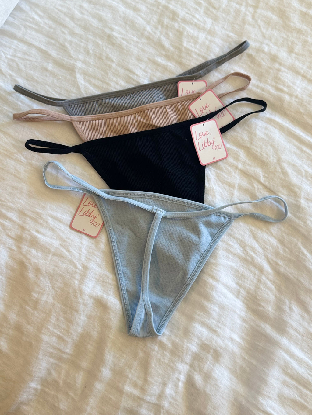 Love Libby Panties Seamless Rib Strappy Thong, XS-2X - Buy More Save More — back view