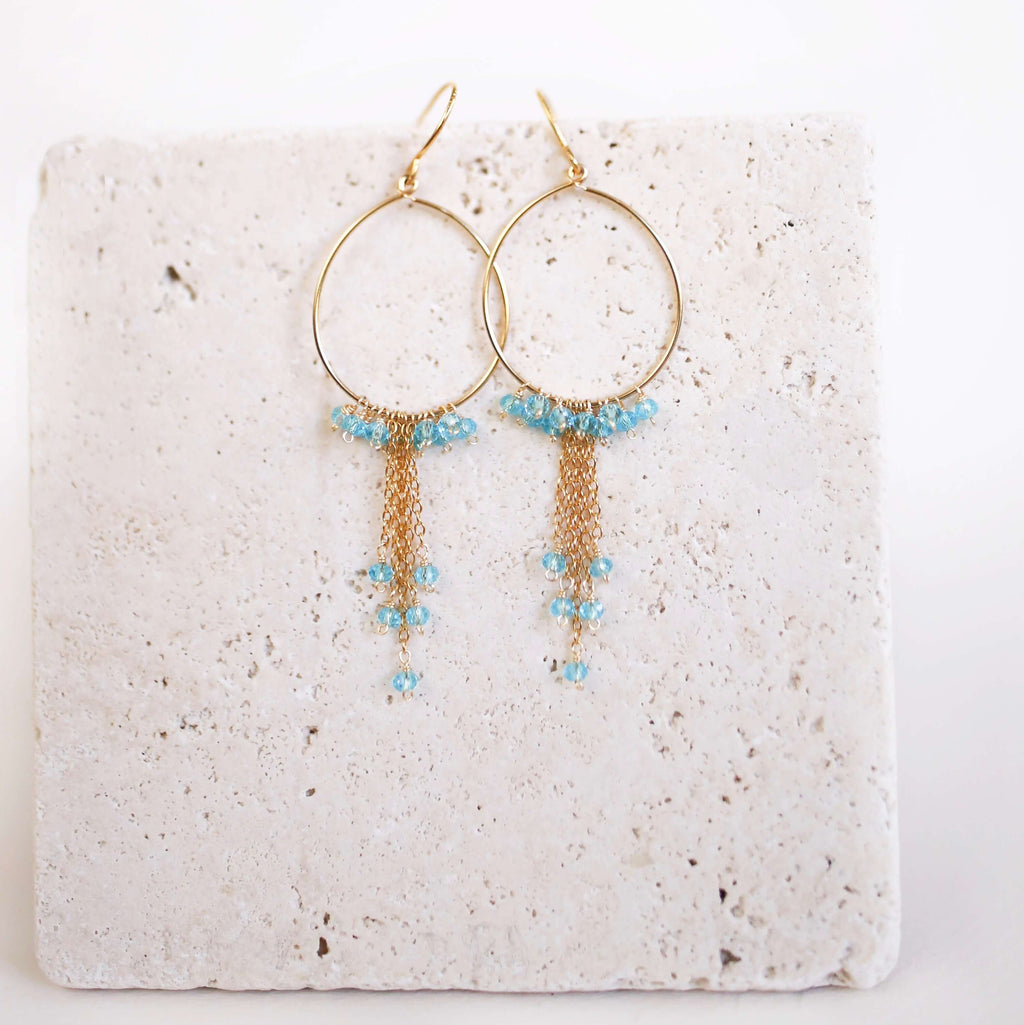 PARKEN JEWELRY Green Apatite Mini Swing Earrings — alternative angle