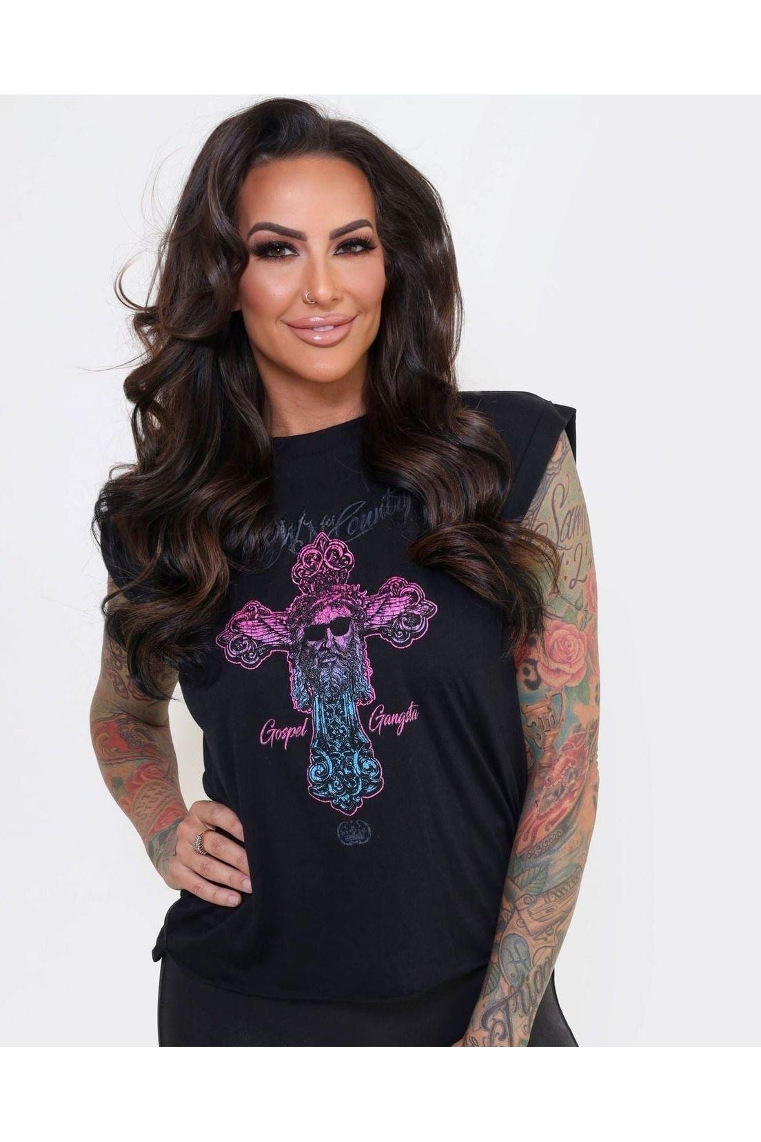 Pretty Little Patriot Pretty Little Patriot Gospel Gangsta Ladies Graphic Tee -clearance — main product shot