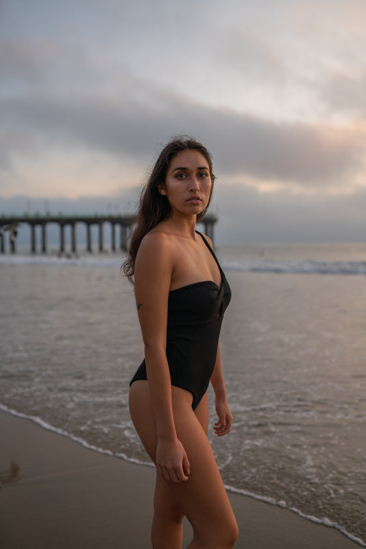Beau Swim Scarlette One Piece — branding close-up