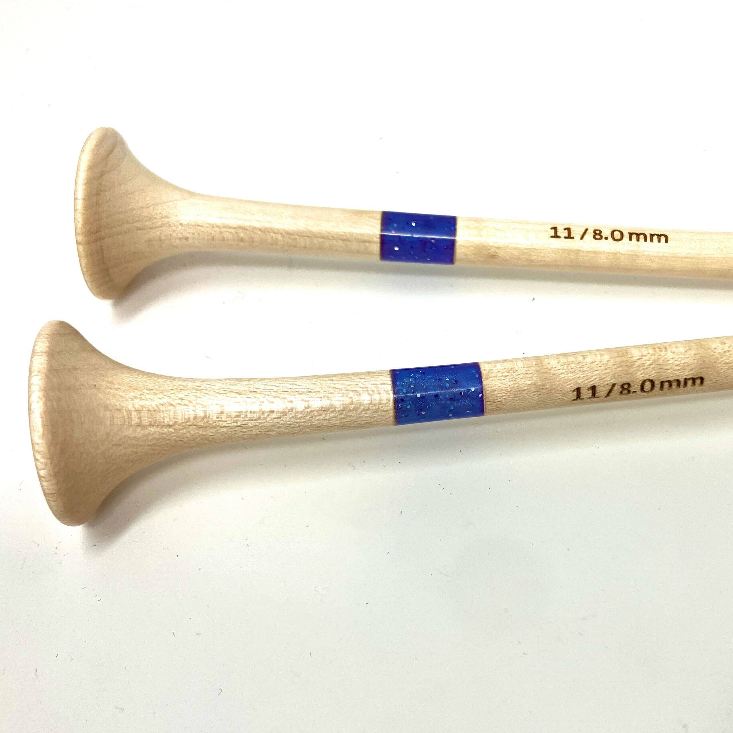 Darn Good Yarn Purple Glitter Resin & Maple Knitting Needles — notions and tools category context