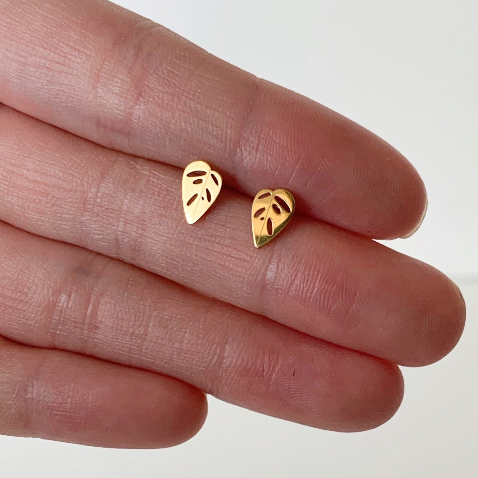 Monstera Adansonii Metal Stud Earrings – Plant Dosage LLC