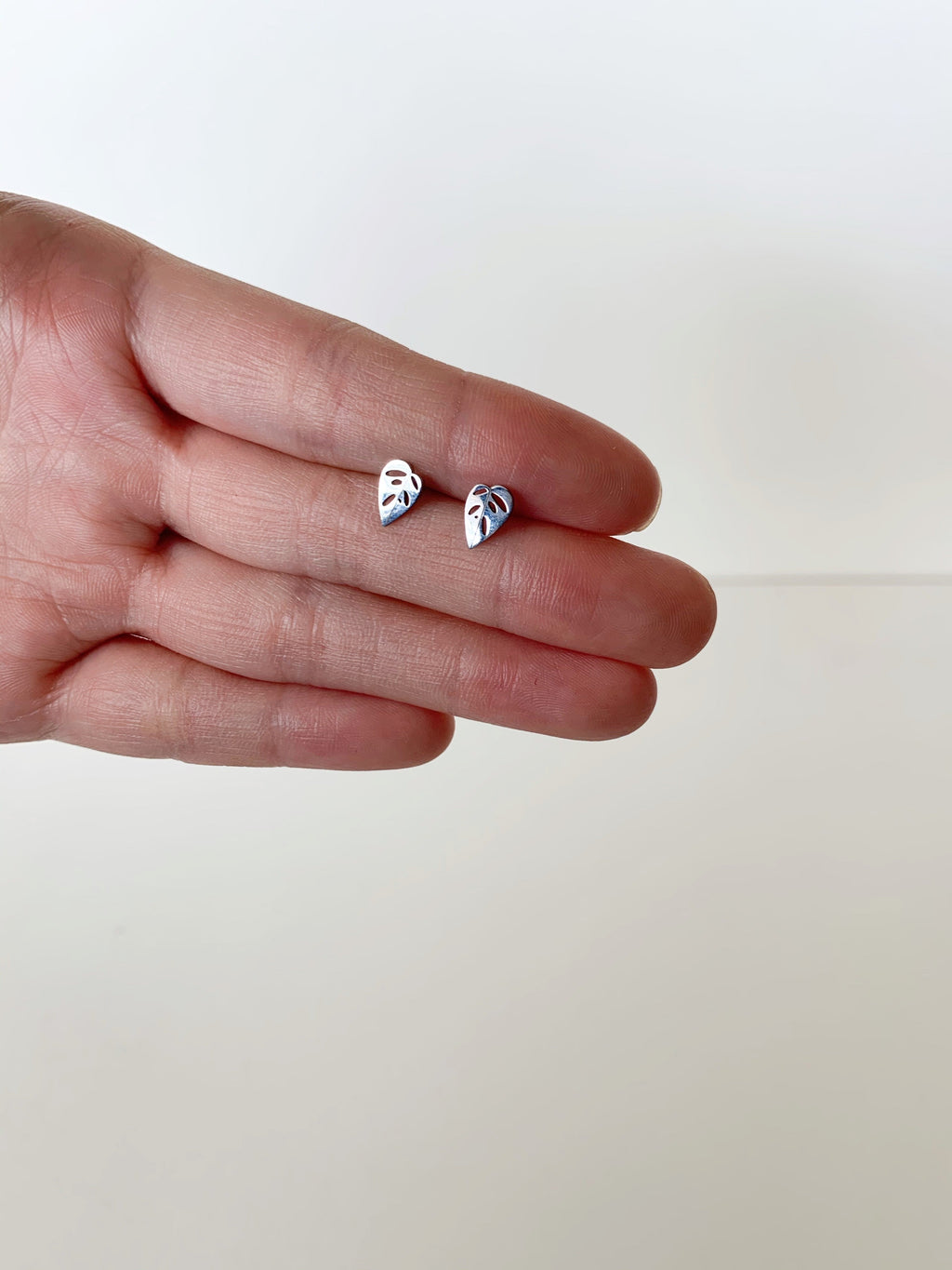 Monstera Adansonii Metal Stud Earrings – Plant Dosage LLC, view 6