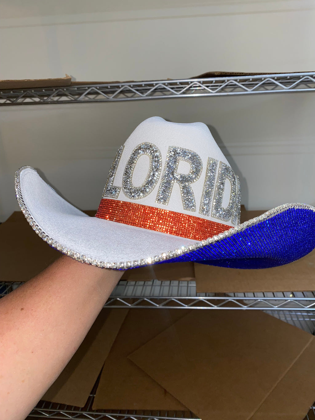 Rhinestone Cowgirl University of Florida Hat — detail close-up